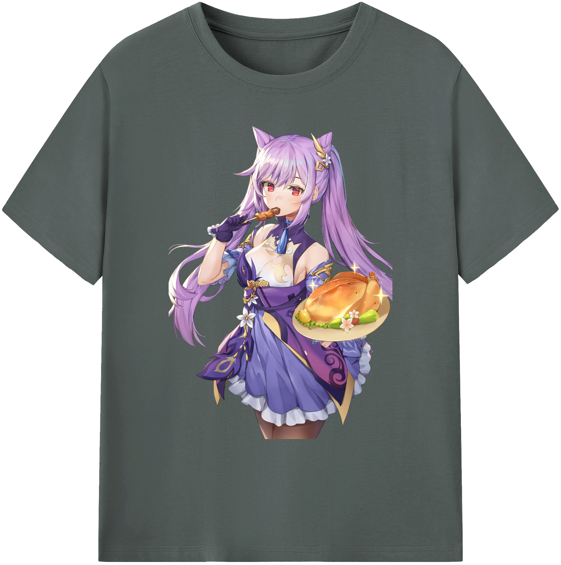 げんし神 刻晴 こくせい genshin Kokusei 綿100％ メンズ半袖Tシャツ｜肌触りやわらか＆通気性